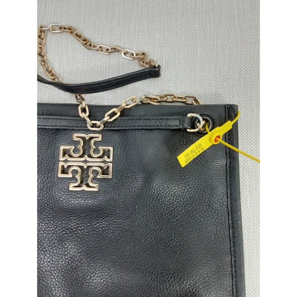 Tory Burch Black Pebbled Leather Crossbody Bag Shoulder Handbag Convertible